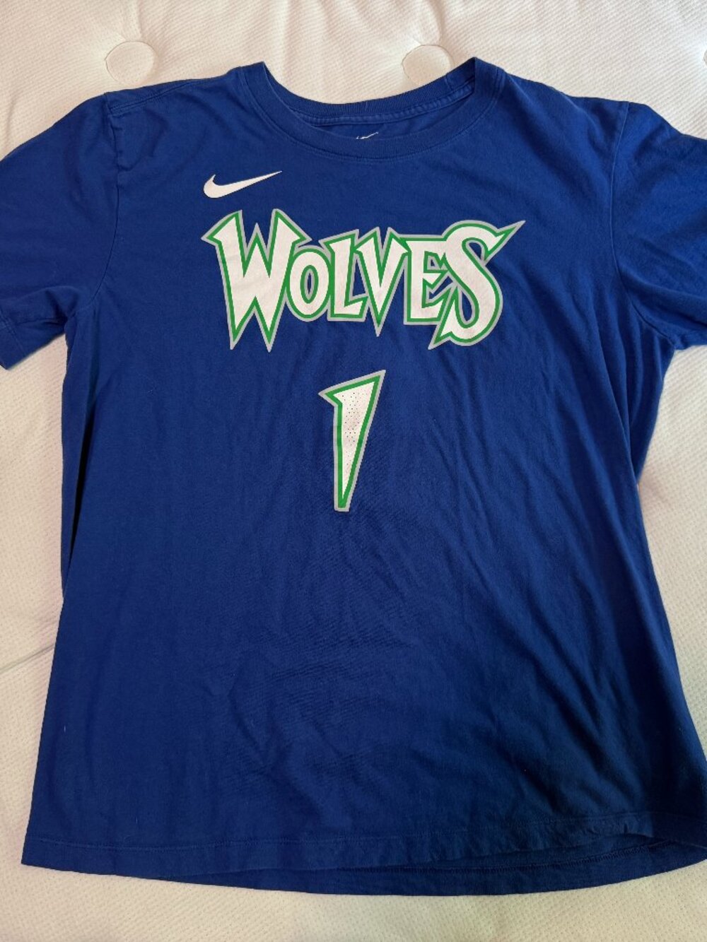 Men's Nike NBA MN Timberwolves Anthony Edwards 1 Jersey T-Shirt - Size M (BLUE)